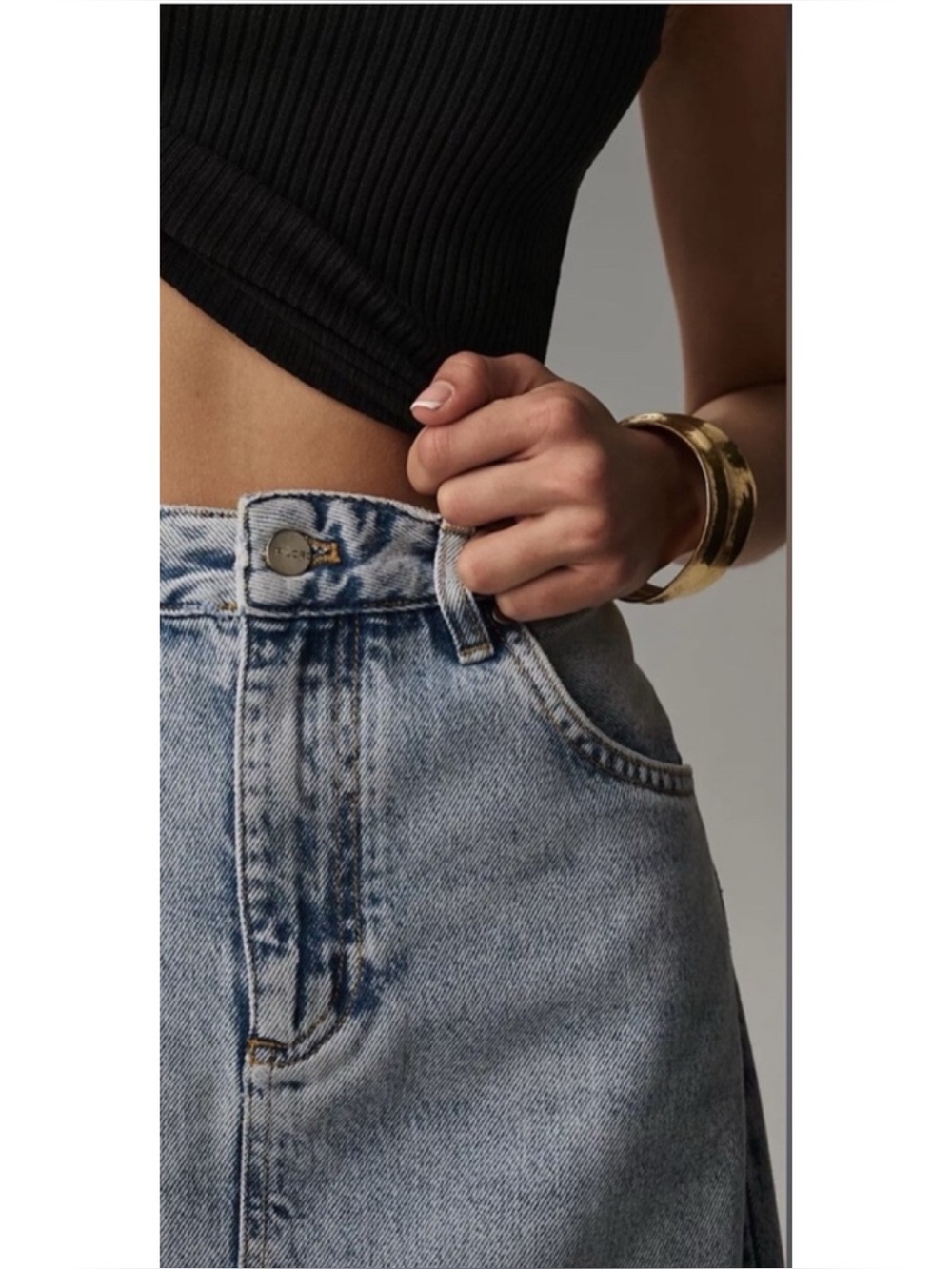 PILCRO x ANTHROPOLOGIE The Madi Front-Slit Denim Skirt - Picture 3 of 13